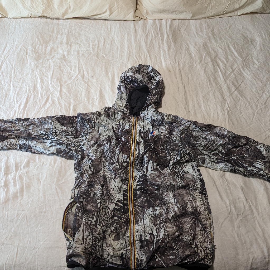 Kway X Christian Lacroix Black/Jungle Reversible Rain Jacket Mens Xl